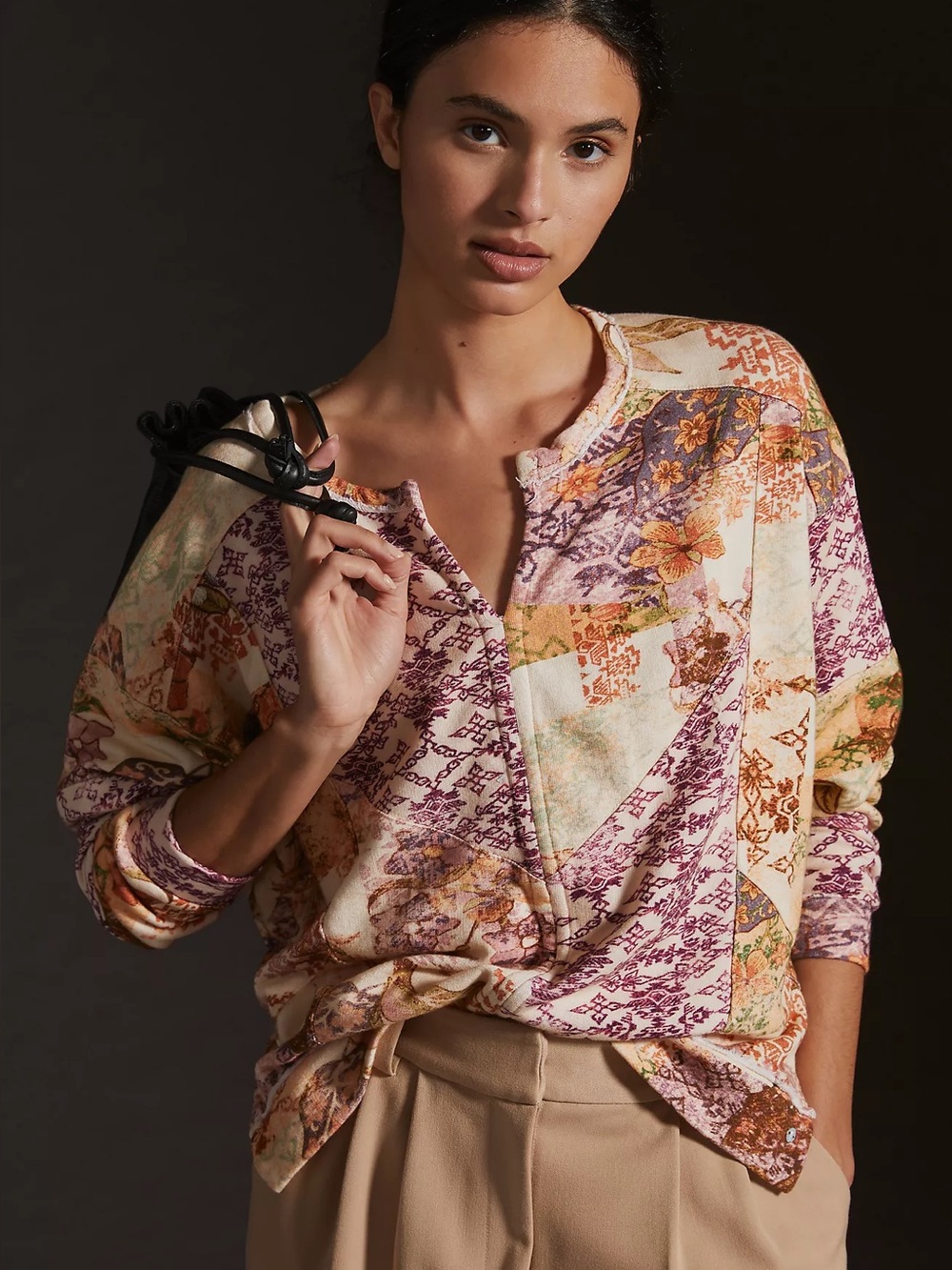 Pilcro Anthropologie Patchwork Pullover